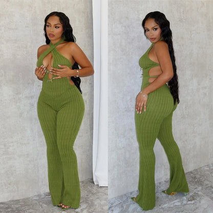 Sexy Knitted Jumpsuits 2025 Women Spring Bodysuits Knitwear Elegant Luxury Bodycon One Piece Rompers Crochet Jumpsuit Playsuit