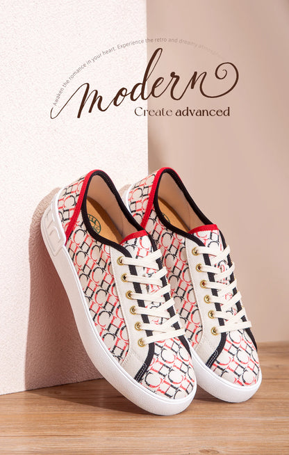 C-H Women's Casual Shoes  Autumn New Comfortable Canvas Shoes Skeleton Correction Woman Walking Shoes