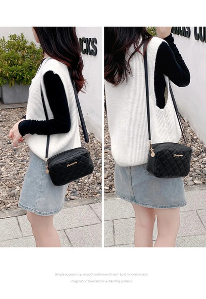 2025 New Small Messenger Bag For Women Trend Lingge Embroidery Camera Female Shoulder Bag Fashion Chain Ladies Crossbody Bags