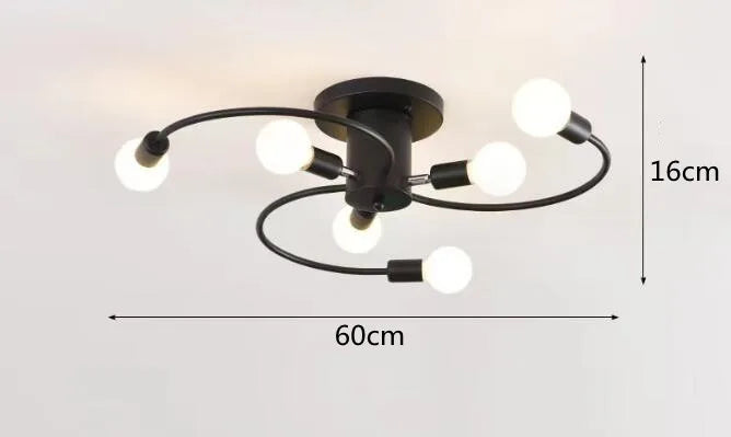 Minimalist Black/White/Gold Chandelier Simple Nordic Metal Chandelier Ceiling Lights for Living Room Bedroom Kitchen Bar Lustre
