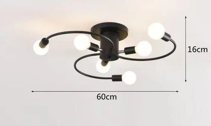 Minimalist Black/White/Gold Chandelier Simple Nordic Metal Chandelier Ceiling Lights for Living Room Bedroom Kitchen Bar Lustre