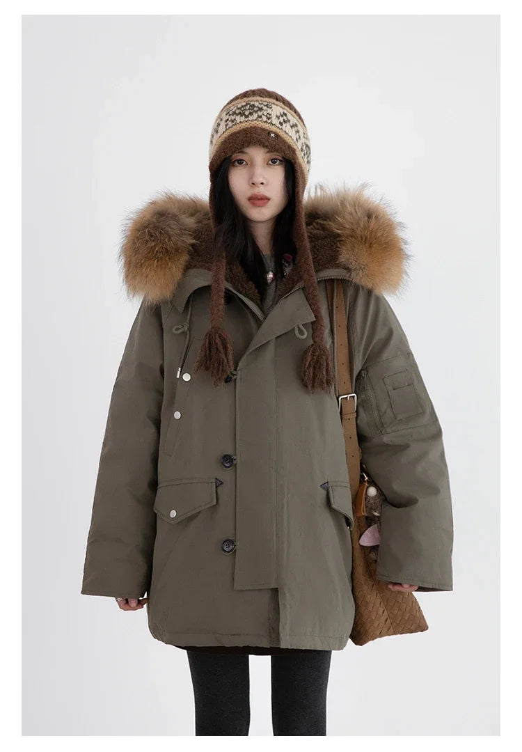 CHIC VEN Korean Women Down Coats Solid Loose Casual Hooded 90 White Duck Down Jacket Female Parka Outerwear Autumn Winter 2026