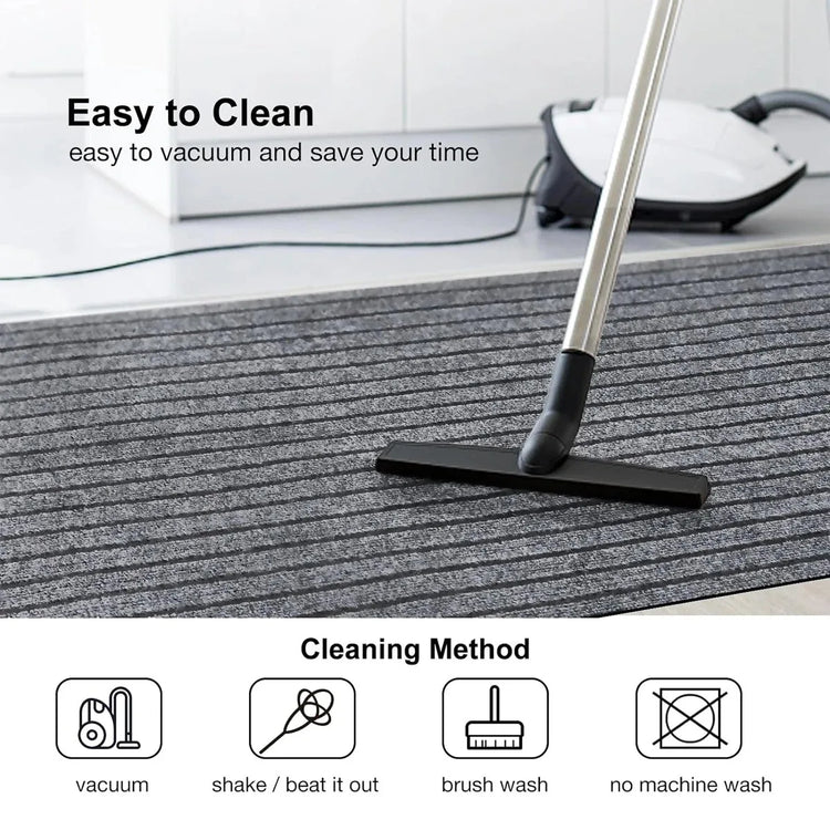 Striped carpets are slip-resistant and easy to clean, making them ideal for hallways, entryways, kitchens, and laundry rooms.