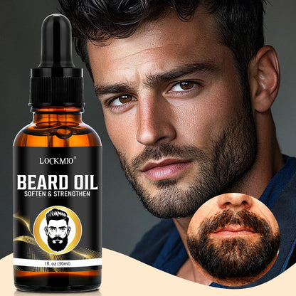 LOCKMIO 30ml Beard Moisturizing and Nourishing Oil Facial Hair Conditioner 24 Hour Long-Lasting Mustache Hydration Serum for Men