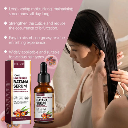 EELHOE Natural Batana Oil Deep Moisturizing Smooth Thick Hair Growth Shampoo and Conditioner for Damaged Hair Keratin Treatment