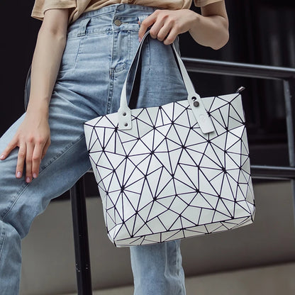 New Silver Handbags Bags For Women 2026 Summer Large Tote Bag Ladies Geometric Messenger Shoulder Bag Beach Luxury Designer