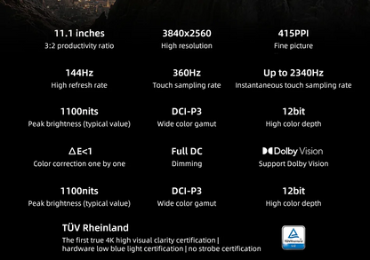 New Lenovo Legion Y900 MediaTek Dimensity 9500s 11.1" 4K 144Hz Display Wifi 11000mAh Battery Android Tab