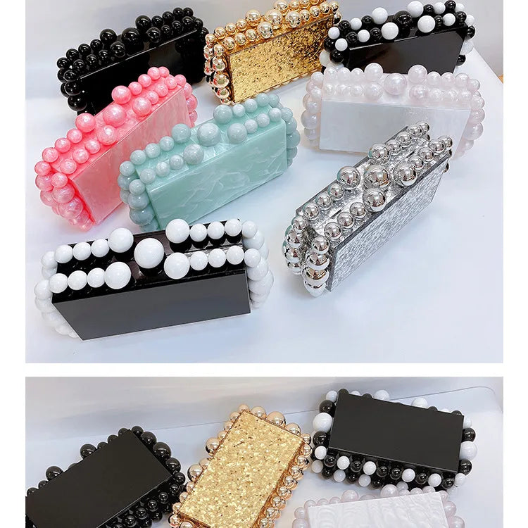 Luxury Design Shoulder Crossbody Bag Fashion New Evening Clutch Bag Ladies Handbag Acrylic Transparent Small Square Bag Female