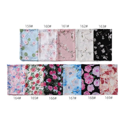 66 Colors Pearl Chiffon Printed Hijab Scarf New Fresh Small Floral Polka Dot Sunscreen Silk Scarf Shawl Turbans for Women Hijabs
