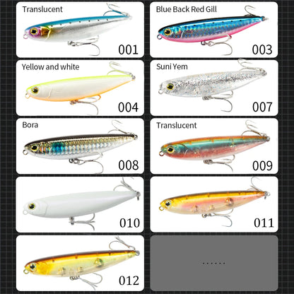 Hunthouse Top Water Pencil Fishing Lure Walk The Dog 60mm 6.4g Artificial Baits Stickbait Fishing Tackle For Pike Bass LW536