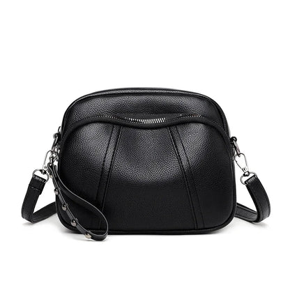 Fashion Soft Leather Crossbody Bags for Women 2026 Casual Female Multi Pocket Messenger Bags Retro Handbags Ladies Shoulder Bags