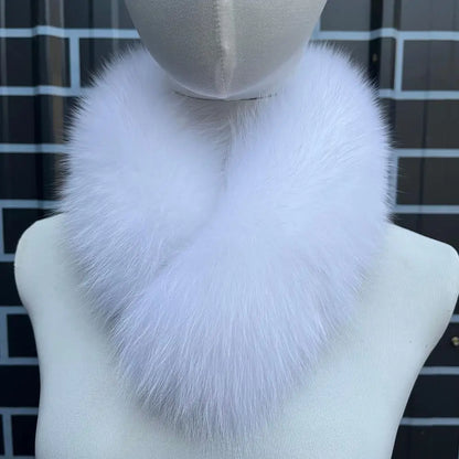 Luxury Winter Neck Warmer Fox Fur Scarf Thickened Natural Fur Collar Scarf  Fluffy Fur Shawl Magnetic Buckle Real Fur Scarves