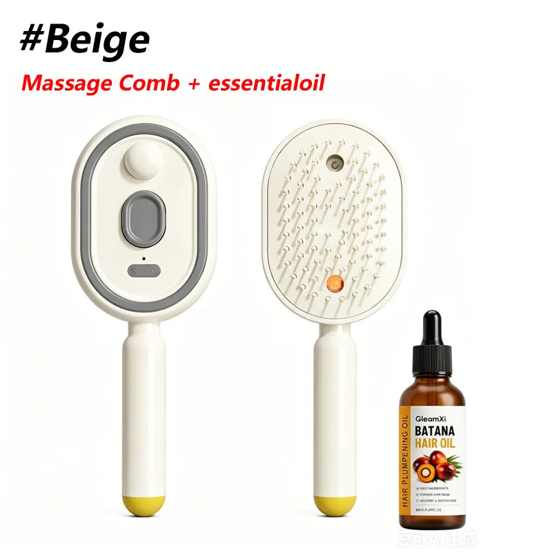 Electric Spray & Massage Hair Brush, Electric Steaming Massage Hair Care Brush, for Reduce Frizz, Nourishes Hairs, Anti-Static