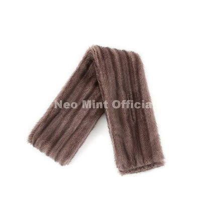 Neo Mint Luxury Brand Fashion Faux Mink Fur Scarves Women 2026 Winter Fuzzy Neck Warmer Wraps Chic Plush Fur Collar Shawl Scarf
