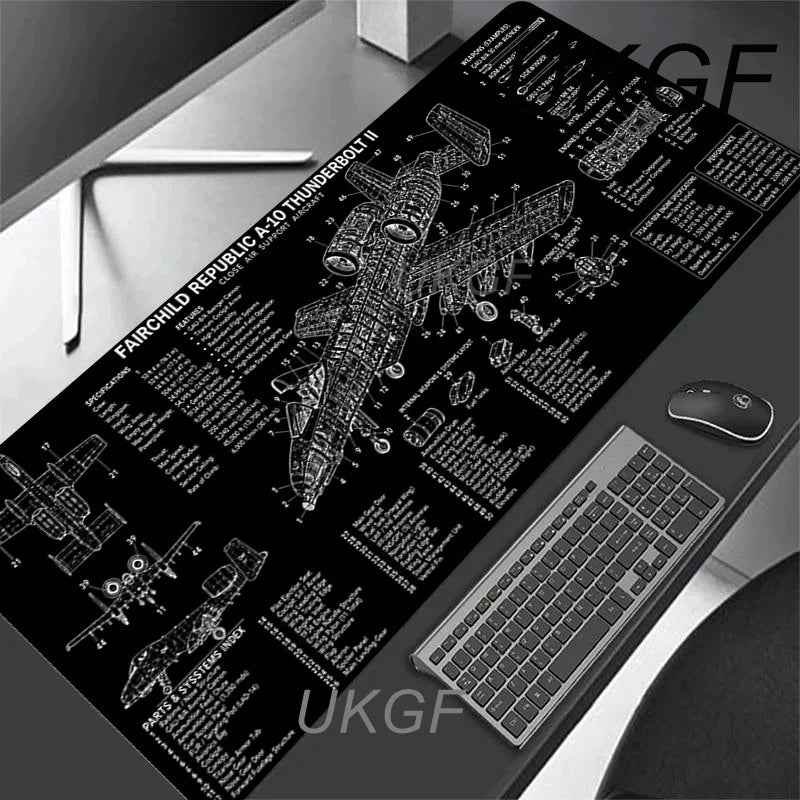 Large Computer Office Game Table Mats Aircraft Model Mouse Pad XXL Rubber Anti-slip Gaming Keyboard Mousepads Long Desk Pads