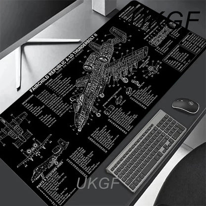 Large Computer Office Game Table Mats Aircraft Model Mouse Pad XXL Rubber Anti-slip Gaming Keyboard Mousepads Long Desk Pads
