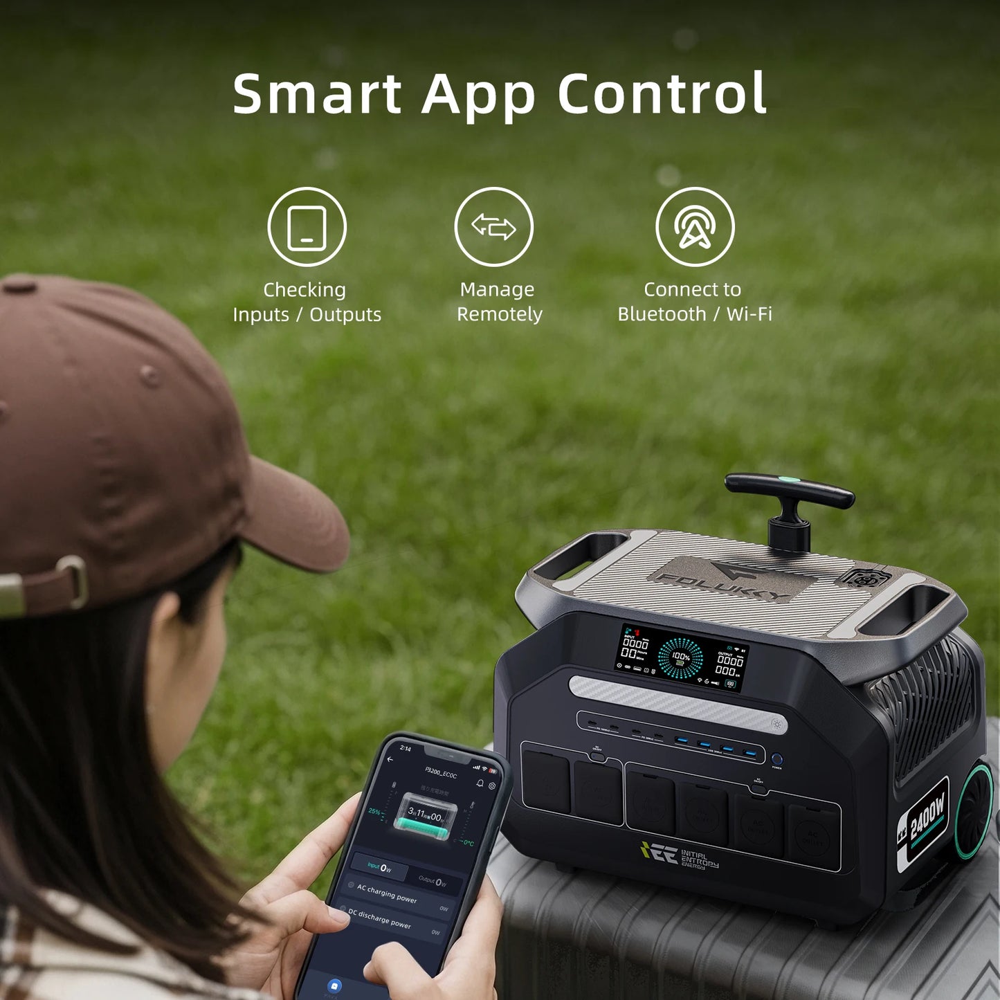 IEE P3200 Portable Power Station 2048Wh LiFePO4 Battery 3200W  (6400W Peak)  AC Output Solar Generator For Camping RV Home