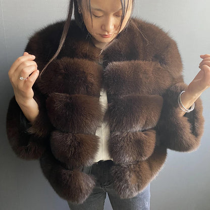 Winter Women's Cold Coat Top Fox Jackets For Women clothing Natural Real fox Fur Jacket Coats For Women Fur Jacket In Promotion