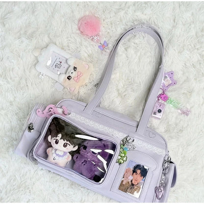New Concert Ita Bags Y2k Cute Jk Girl Shoulder Bags Badge Display Transparent Crossbody Bag Stylish Large-capacity Commuter Bags