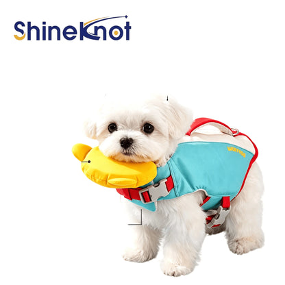 Shineknot Dog Life Jacket Bear Chin Buoyancy Vest Rescue Clothes For Small Medium Dogs Lake Coastal Summer Outdoor Water Sport
