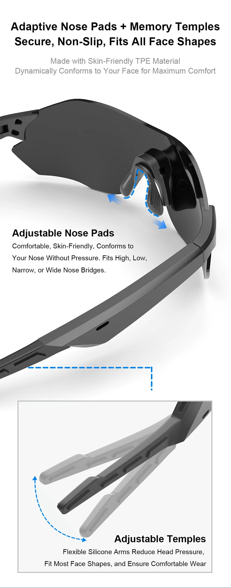 Smart Glasses Lightweight Auto-Tinting AI Glasses with Real-Time Simultaneous Translation Earbuds 2-in-1 Sunglasses