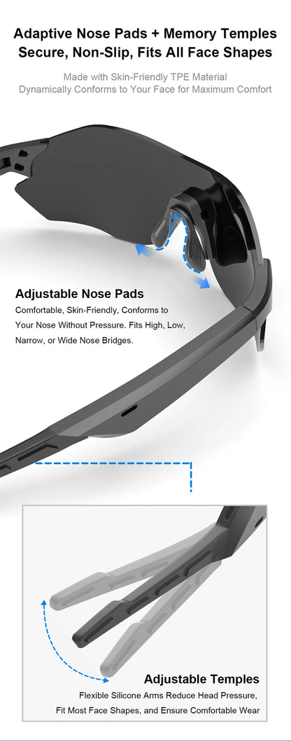 Smart Glasses Lightweight Auto-Tinting AI Glasses with Real-Time Simultaneous Translation Earbuds 2-in-1 Sunglasses