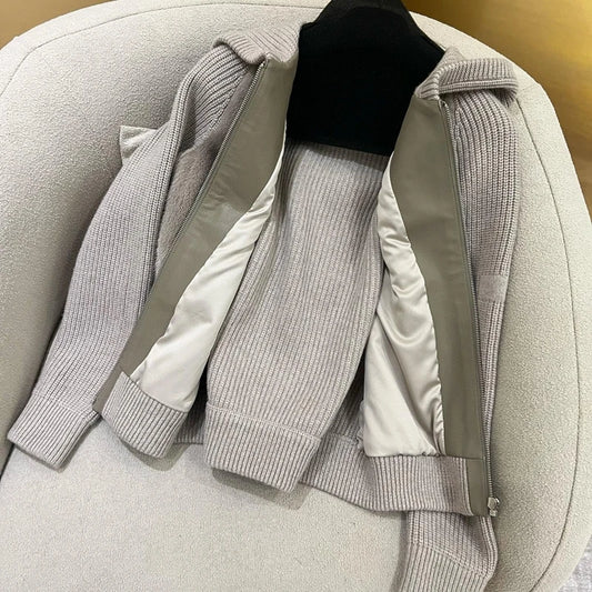 Women Cashmere Coat  Natural Mink fur Jacket Soft H904