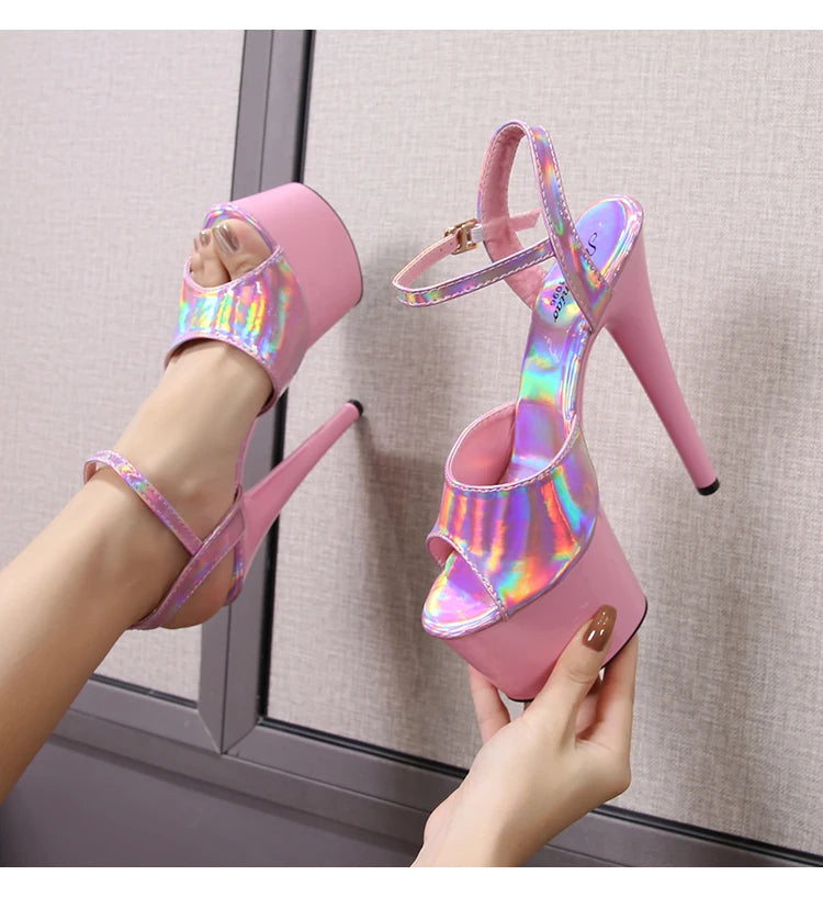 Platform Shoes for Women 2023 Designer Luxury Strip Pole Dance Heels Dance Shoes Red Pink Sandals Women Summer Elegant 20cm High