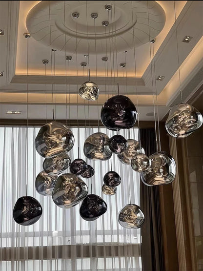 Nordic LED Pendant Lights Creative Restaurant Living Room Bedside Loft Indoor Chandelier Decoration Glass Hanging Light Fixture