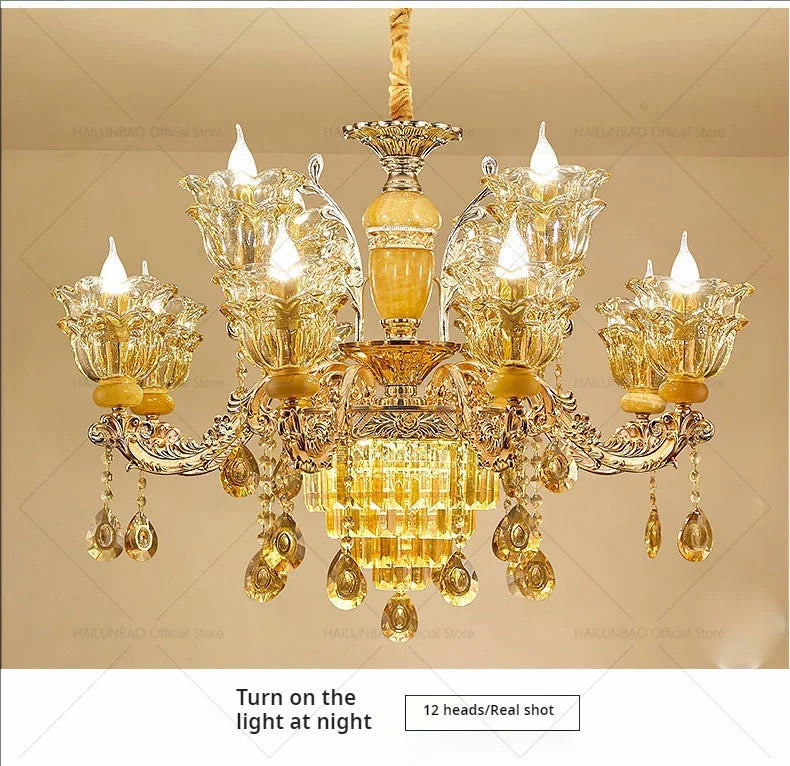 Postmodern Chandelier Living Room Lights European Dining Room Bedroom Home Master Luxury Atmospheric Lamps Villa Crystal Lamps