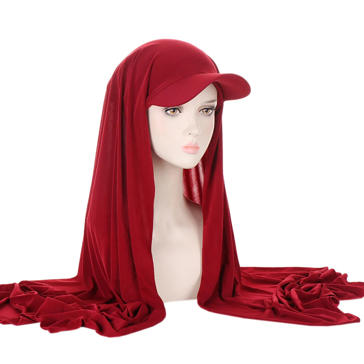 Trendy Musilm Women Jersey Hijab with Base Ball Cap Summer Sports Cap Ready To Wear Instant Jersey Sport HIjabs
