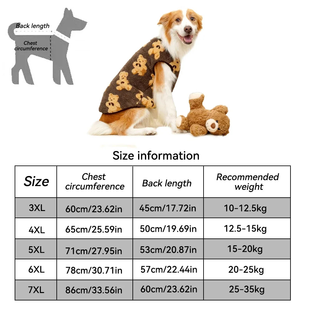 Autumn Winter Warm Dog Clothes for Small Dogs Cats Outdoor Soft Cozy Fleece Jacket Vest Coat Pet Medium Large Dogs Costume