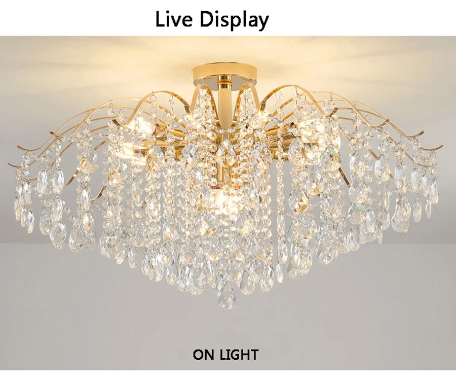 Modern Luxury Crystal Ceiling Chandelier For Living Room Dining Room Bedroom Ceiling Lamp LED Lights Home Appliance AC85-260V