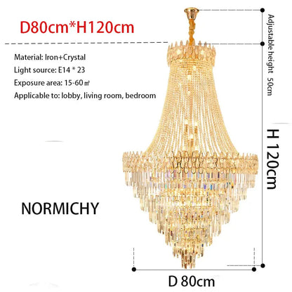 Nordic Modern Crystal Chandelier Wedding Hall Villa Hotel Hall Living Room Home Decoration Ceiling Light Luxurious Pendent Lamp