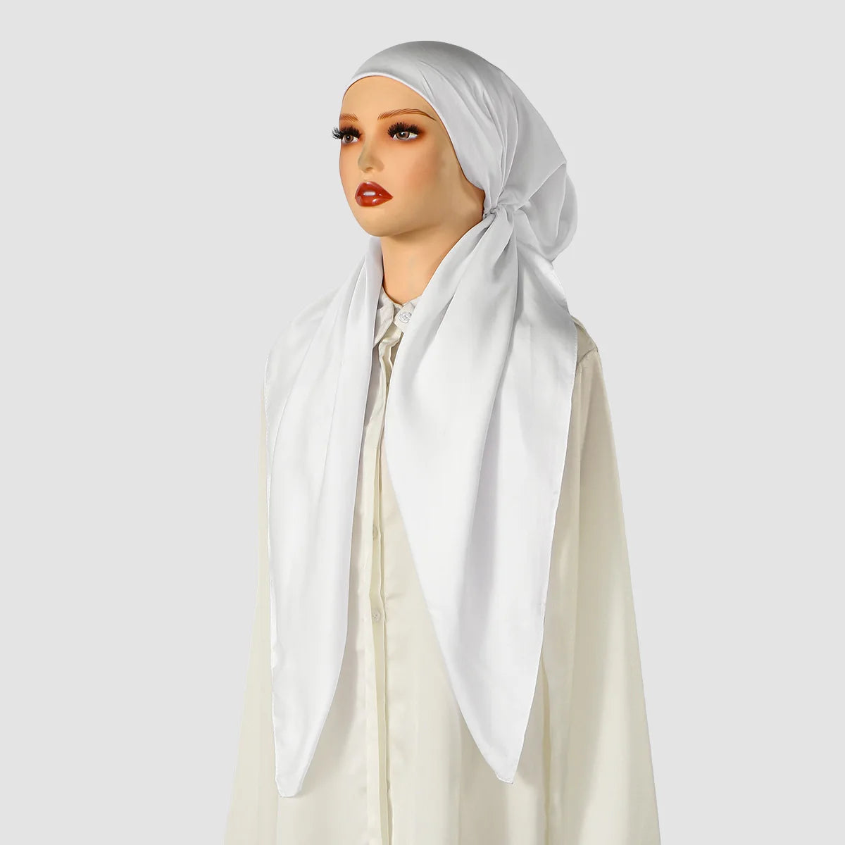 New Muslim Satin Silk Instant Hijabs Scarf Printed Turban Thick Hijab Cap Night Cap Women Ramadan Elastic Satin Hair Bonnet Eid
