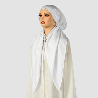 New Muslim Satin Silk Instant Hijabs Scarf Printed Turban Thick Hijab Cap Night Cap Women Ramadan Elastic Satin Hair Bonnet Eid
