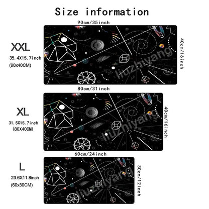 Cool Keyboard Mouse Pad Large Computer Office Game Table Mat Rubber Anti-slip Stitched Edge Keyboard Mats 60x30 Desk Pads