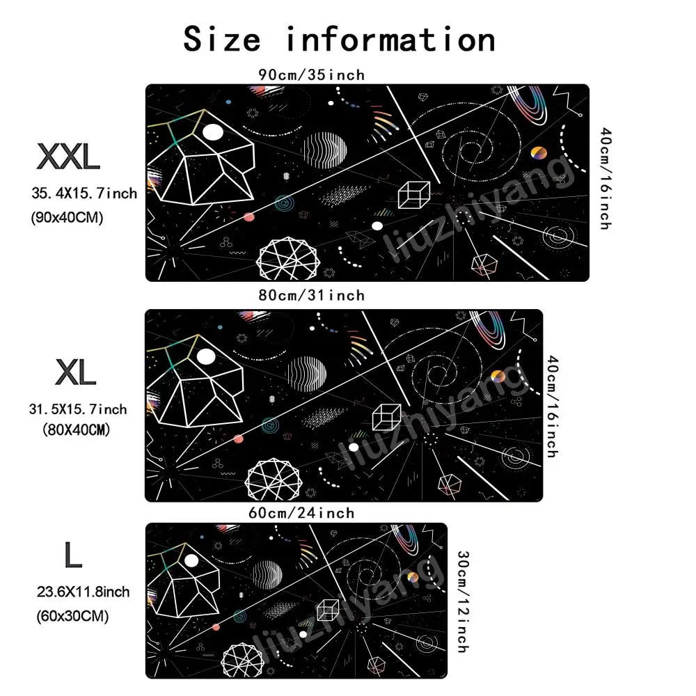 Cool Keyboard Mouse Pad Large Computer Office Game Table Mat Rubber Anti-slip Stitched Edge Keyboard Mats 60x30 Desk Pads