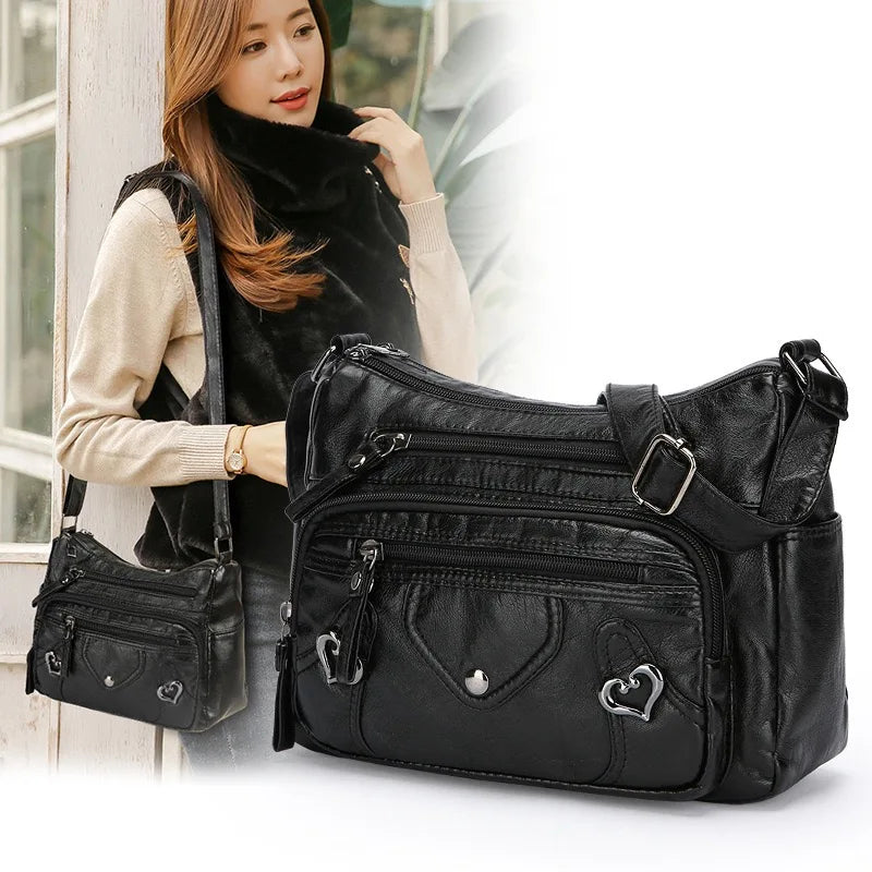 Multi Pocket Soft Leather Crossbody Bag Luxury Purses Handbags Women's Bag Designer Shoulder Messenger Bags for Women