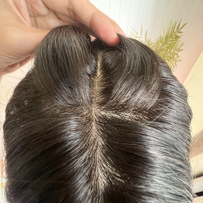 Dark Brown Layered Cut Lace Front Human Hair Wigs With Bangs For Women Brazilian Remy Scalp Silk Top Lace Frontal Fringe Wigs