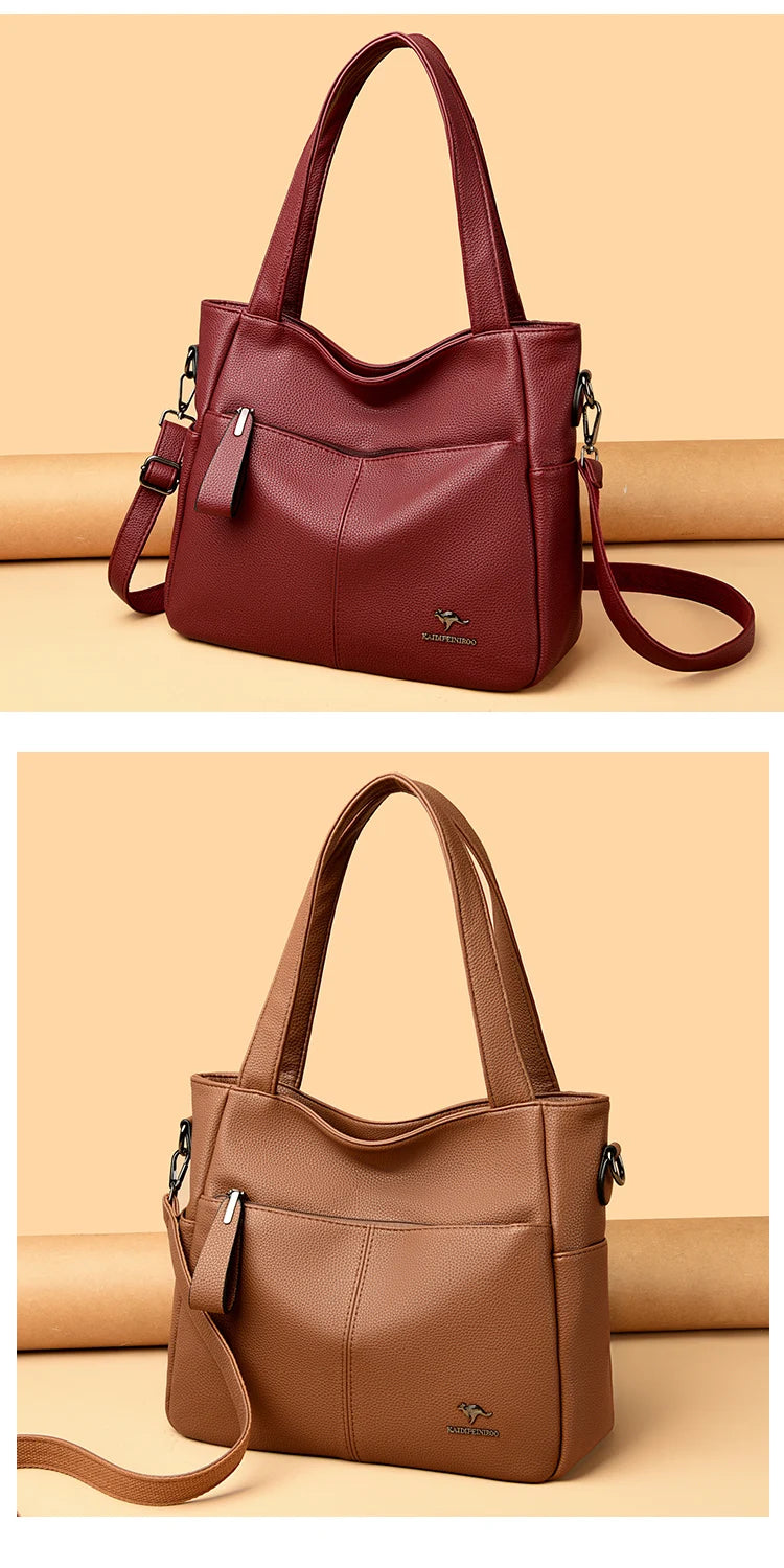 High Quality Soft Leather Shoulder Crossbody Bags For Women Large Capacity Luxury Bag Brand Designer Casual Handbag Sac A Main