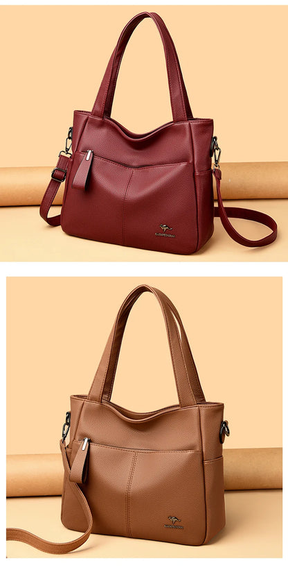 High Quality Soft Leather Shoulder Crossbody Bags For Women Large Capacity Luxury Bag Brand Designer Casual Handbag Sac A Main
