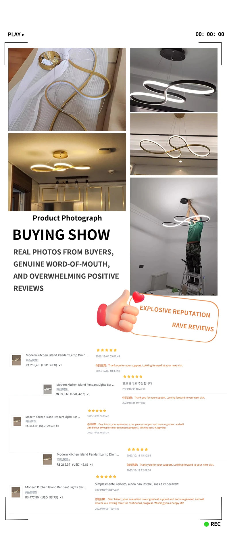 Modern Kitchen Island Pendant Lights Bar Table Dining Room Decor Hanging Lights Remote Dimming Kitchen Led Cord Pendant Lamp