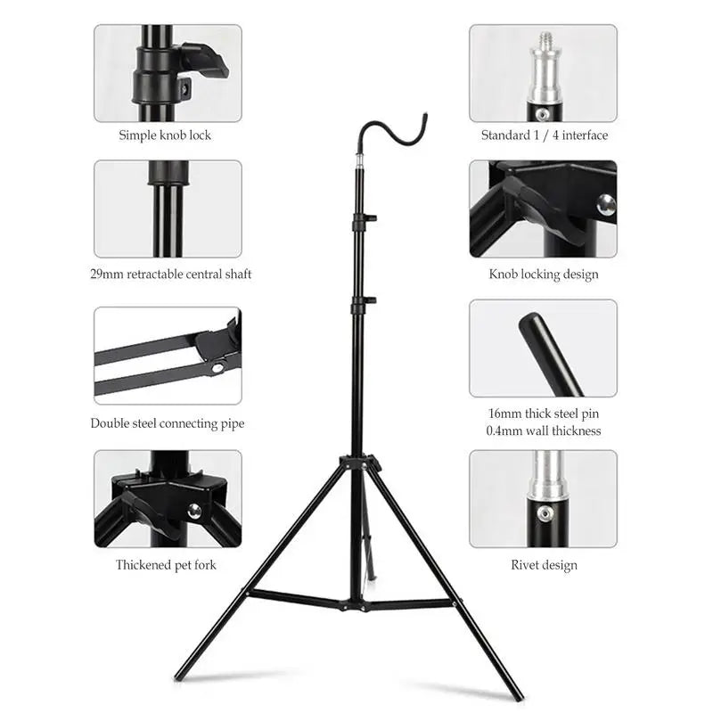 2m Campinglight Stand Folding Telescoping Tripod Adjustable Lightweight Aluminium Floor Lamp Holder Tripod Camping Accessories