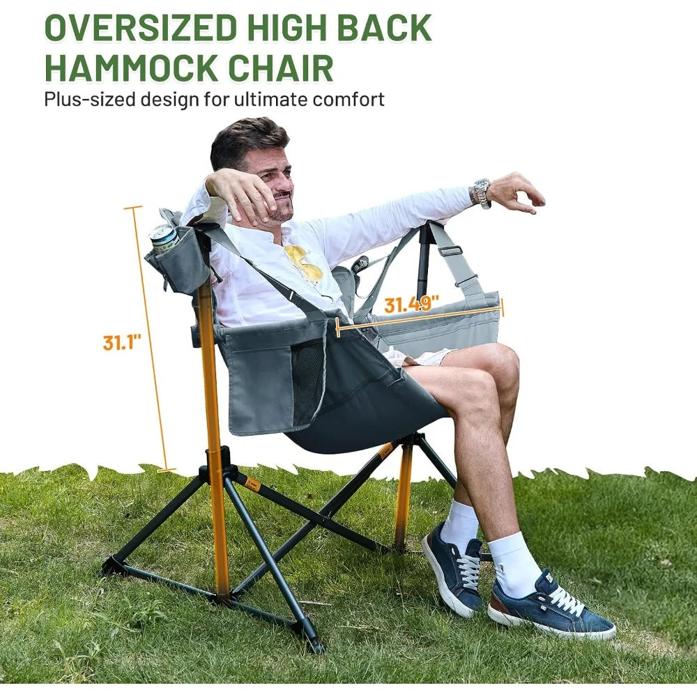 Oversized Hammock Camping Chair, Portable Swinging Chair for Outdoor, 400 lbs Capacity
