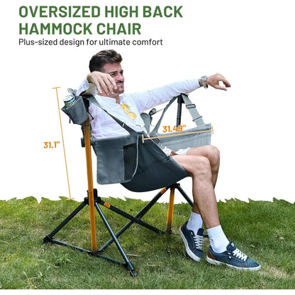 Oversized Hammock Camping Chair, Portable Swinging Chair for Outdoor, 400 lbs Capacity