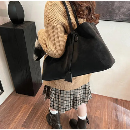 Vintage Casual Tote Bag New Large-capacity Handbag Europe America Popular Hot Selling Underarm Bag High-quality Pu Commuter Bags