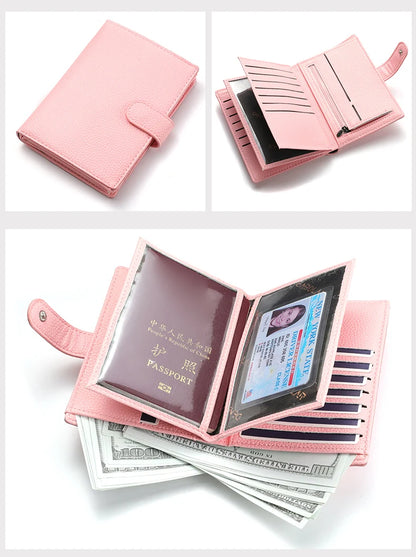 Stylish Travel Passport Bag Multi-Card Card Holder Portable Multi-Function Men's Wallet
