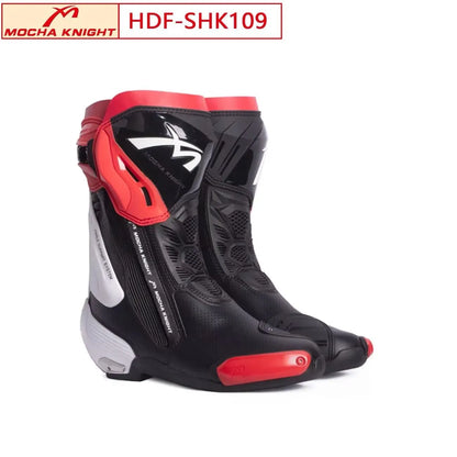 MOCHA SH109 Motorcycle Racing Boots Perforated Summer Breathable Professional Motocross BOTAS Knight Riding Boots CE Certified