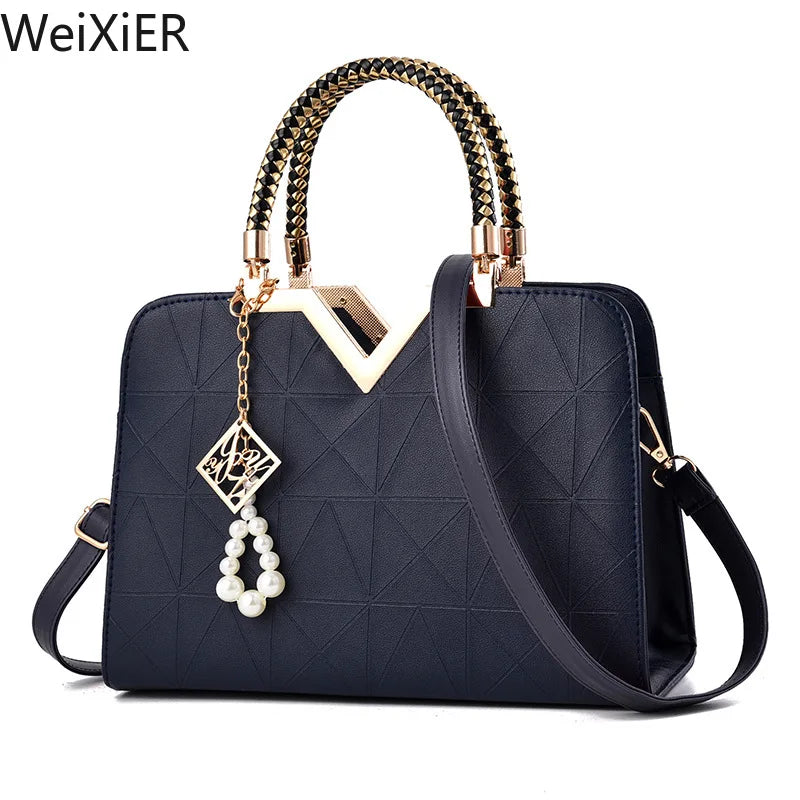Top-handle Bags Designer Shoulder Bag for Women Fashion Handbags High Quality Unusual Pu Shell Bags Beading Zipper Luxury Brand